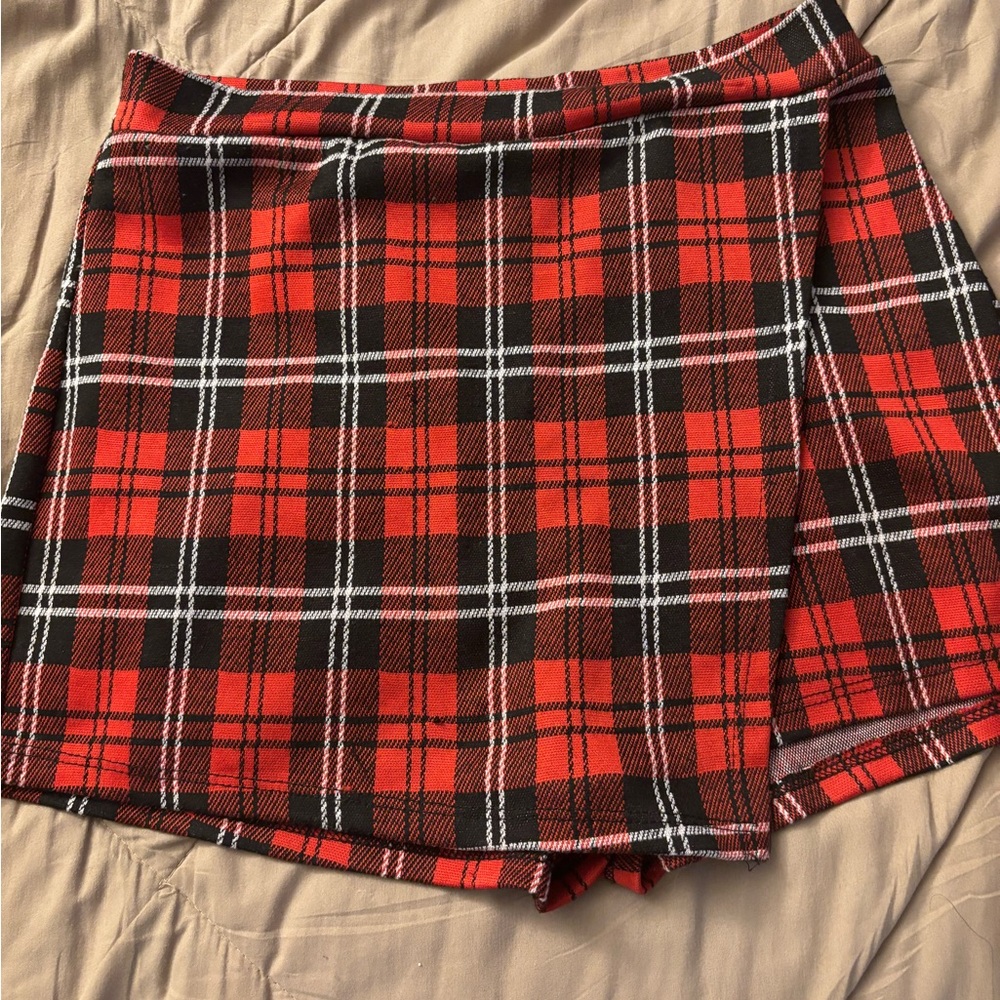 Red Plaid Papaya Skort - Size S